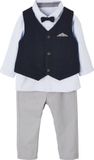 Vertbaudet Ensemble de fête pour bébé garçon : gilet + chemise + nœud papillon + pantalon