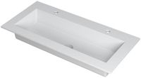 Wastafel INK Kraft Wastafel Enkele Bak 2 Kraangaten - 1000x450x10 mm - Mat Wit