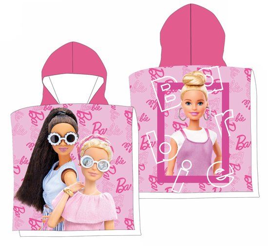 4KidsOnly Barbie Poncho Roze Unisex Kinderen Polyester Sneldrogend One Size