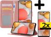 LUQ Hoesje Samsung Galaxy A42 - Book Case - Rose Gold - Incl. Screenprotector