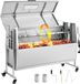 VEVOR Lamsgrill 38 W 60 Kg 1168,4 mm spit grill voor speenvarkens, roestvrij staal, voor tuin en terras, 4 hoogte-instellingen, vergrendelbare wielen, inclusief grilltang, opklapbare dekselbeschermer, borstel en kruidenbakje