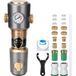 Filtre à eau autonettoyant 40µm, préfiltre à sédiments lavable, débit 8t/h (8000l/h), pression max 10bar, laiton sans plomb, raccords 1\" avec adaptateurs inclus 3/4\" 1/2\", pour maison
