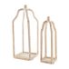 Mud Pie Hoge houten kralen lantaarn, bruin
