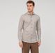 OLYMP 24/7 Level 5 body fit overhemd - tricot - beige met wit en blauw dessin - Strijkvriendelijk - Boordmaat: 40