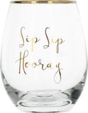 Ava & Ik Verre à vin sans pied – Sip Sip Hooray – Verre – transparent or
