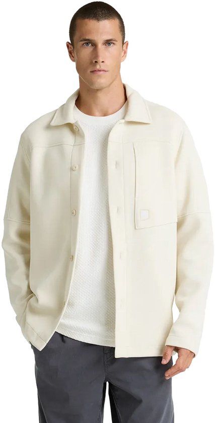 CHASIN' Overshirt Lange Mouw Klassieke Kraag Borstzak Katoen Beige S