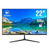 ATLANTIS 22 inch monitor, 22 inch VA 100 Hz, Full HD 1920 x 1080, VGA HDMI, Multimedia, FreeSync, kantelbare audio-/hoofdtelefoonuitgang, 5 ms reactie, contrast 3000:1, hoek 178/178, HDMI-kabel 1,5 m