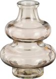 Mica Decorations Bloemenvaas Sira - transparant glas - beige - D12 x H16 cm