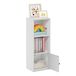 Furinno LUDER Boekenplank, 3-laags moderne boekenplank, boekenkast met 1 deur, opbergkast, 9,3 x 12 x 31,5, voor woonkamer, slaapkamer, thuiskantoor, wit