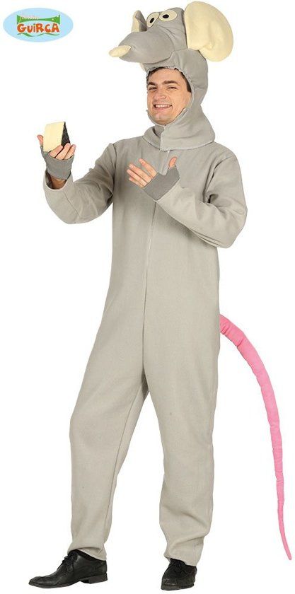 Guirca Muis & Rat Kostuum Piep De Enorme Muis Man Maat 48-50 Carnaval kostuum Verkleedkleding