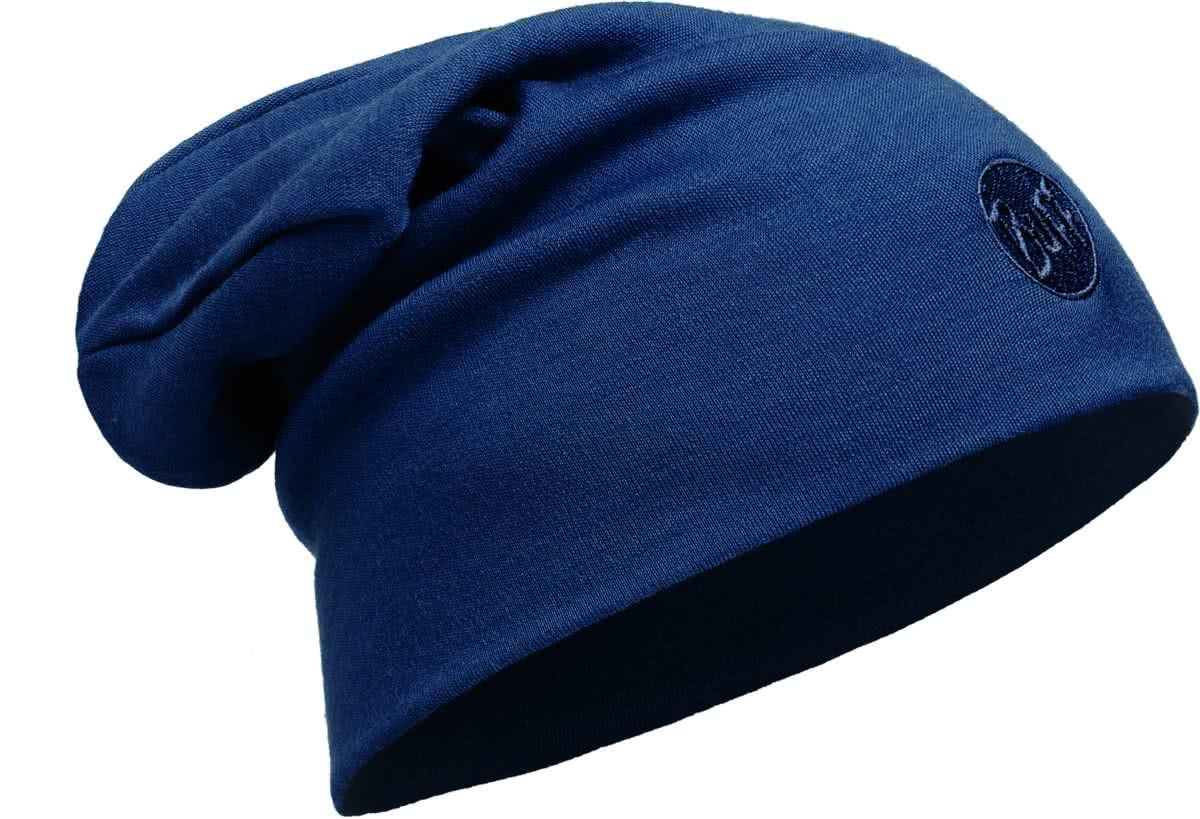 Buff Heavyweight Merino Wool Loose Hat - Solid Denim - 8428927185082