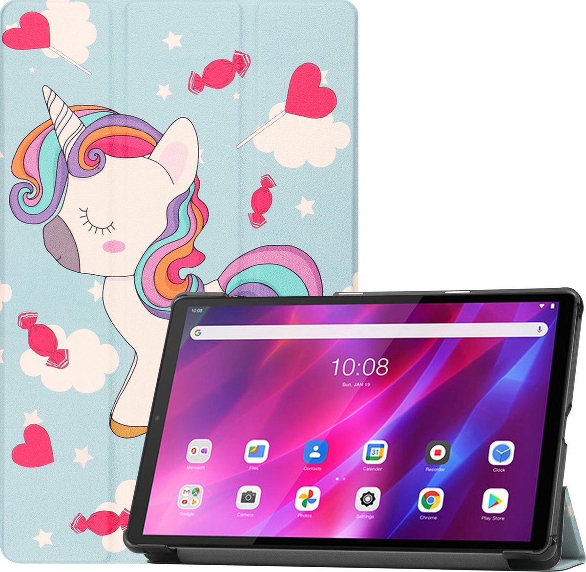 Case2go Lenovo Tab K10 / - / - / Eenhoorn