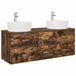 vidaXL Badkamermeubel Set Gerookt eiken 129 x 44,5 x 80 cm