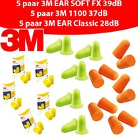 3M Slaapassorti - 15 paar oordoppen (1100, EarSoftFX, EarClassic) - Slapen
