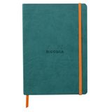 Rhodia Softcover Notitieboek – A5 – 160 Bladen – Gelijnd – Ivoorkleurig Papier 90 g/m² – Met Elastieksluiting - Pauwblauw