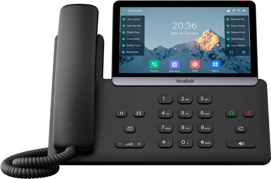 Yealink 7” 800 x 480, 16 VoIP, 2x Gigabit Ethernet, 2 x RJ9, USB-A, USB-C, PoE 802.3af