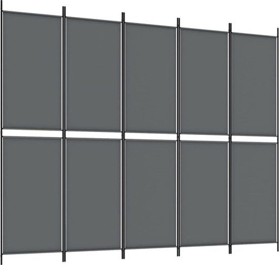 vidaXL Kamerscherm met 5 panelen 300x200 cm stof antracietkleurig