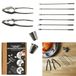 Set de 10 pièces de couverts à fruits de mer en acier inoxydable avec ciseaux et assiettes
