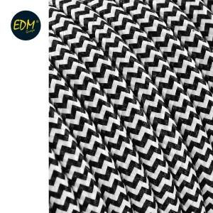Enzo EDM Omsponnen snoer 2x0,75qmm zwart/wit 25m