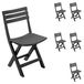 6 chaises de jardin, pliables, chaises de camping, plastique, anthracite, résistant aux intempéries