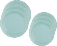 Santex set de assiettes de fête/anniversaire - 20x pièces - bleu clair - 17 cm et 22 cm