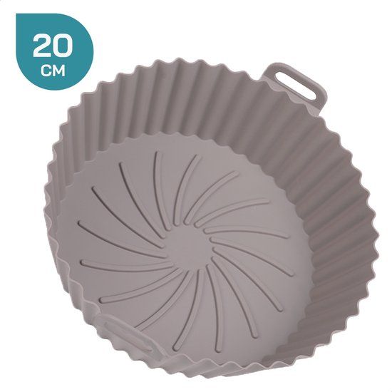 ForDig Airfryer Siliconen bakje Rond - 20x20cm - Accessoires voor Airfryer XL & XXL - Grijs