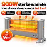 ICQN IQ.0900.APW-S Infrarood Kachel - 900W - Grijs