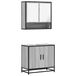 VidaXL 2-delige badmeubelset, grijs, eiken, metaal, hout, 650 mm breed, 600 mm hoog