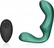 Shots Ouch! OU908MGR Pointed Vibrating Prostate Massager with Remote Control Metallic Green