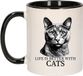 Bellatio Decorations Mok voor kattenliefhebbers - Blauwe Rus - Noir - Céramique - 300 ml