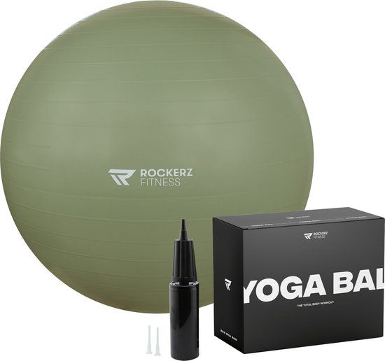 Rockerz fitness Rockerz Deluxe Yoga bal - Fitness bal - Zwangerschapsbal - 65 cm - Olijfgroen