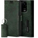 SURAZO Premium slanke magnetische telefoonhoes voor Xiaomi 14 5G, lederen klapbaar, beschermhoes met kaartenvak, RFID-bescherming, bloemenpatroon, portemonneehoes, leren hoes (groen)