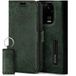 SURAZO Premium slanke magnetische telefoonhoes voor Xiaomi 14 5G, lederen klapbaar, beschermhoes met kaartenvak, RFID-bescherming, bloemenpatroon, portemonneehoes, leren hoes (groen)