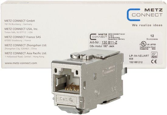 Metz Connect C6Amodul 180° Jack (12 stuks), 130B11-Z