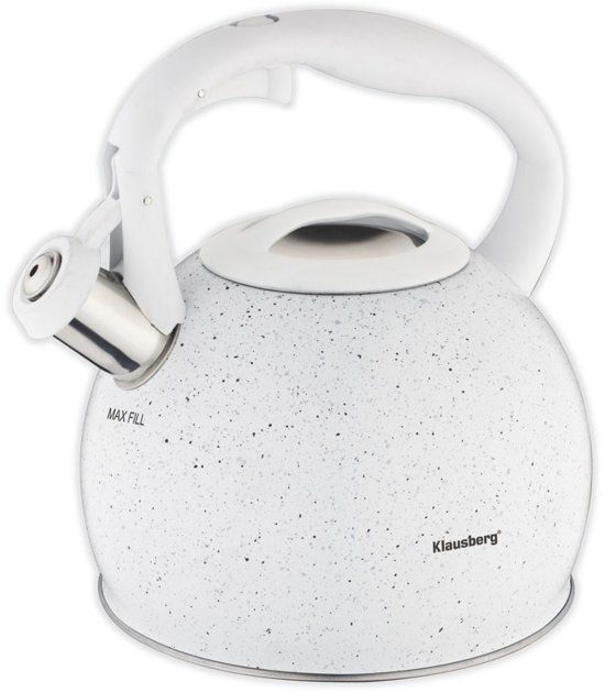 KLAUSBERG 7319 - Fluitketel - Graniet wit - 3 liter
