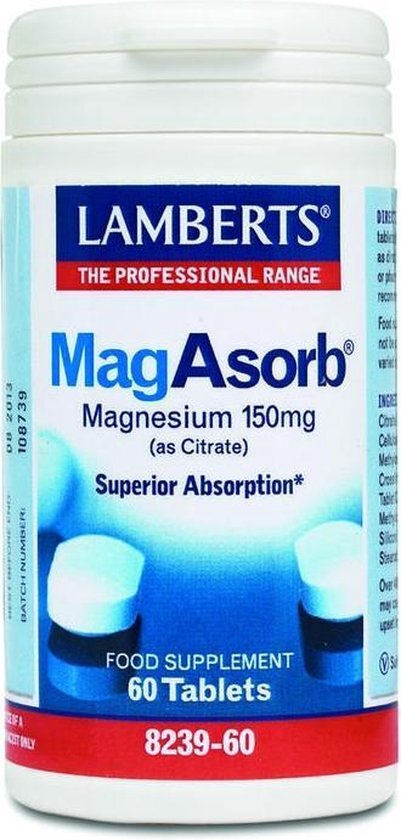 Lamberts MagAsorb magnesium citraat 150 mg 60TB