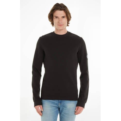 CALVIN KLEIN JEANS Waffle Longsleeve - Zwart