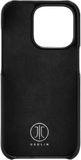 JT Berlin BackCase Kreuzberg echt lederen beschermhoes compatibel met Apple iPhone 16 Pro Max (clip-on cover met robuuste schaal rigide, sans fil opladen (Qi), zachte binnenvoering) noir