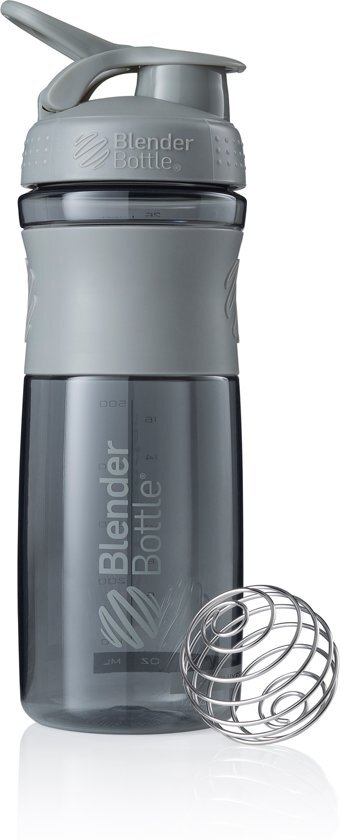 BlenderBottle SportMixer Tritan Grip - Eiwitshaker / Bidon - 820ml - Pebble Grey