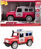 Jonotoys Jeep brandweerauto 17 cm met licht en geluid