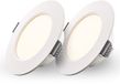 HOFTRONIC Set van 2 Georgia LED platte Inbouwspots wit - inbouwdiepte 25mm - 3W 300lm - Rond - 2700K Warm Wit - Ø91 mm - IP20 voor binnen