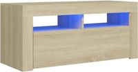 vidaXL Tv-meubel met LED-verlichting, 90 x 35 x 40 cm, sonoma eikenkleurig