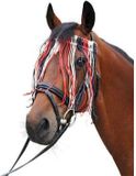 Kerbl Anti-vliegen frondeel Pony/cob/full Blauw/Rood/Wit Katoen