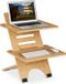 Merkloos Relaxdays bureau verhoger bamboe - verstelbaar sta bureau - zit sta verhoger laptop