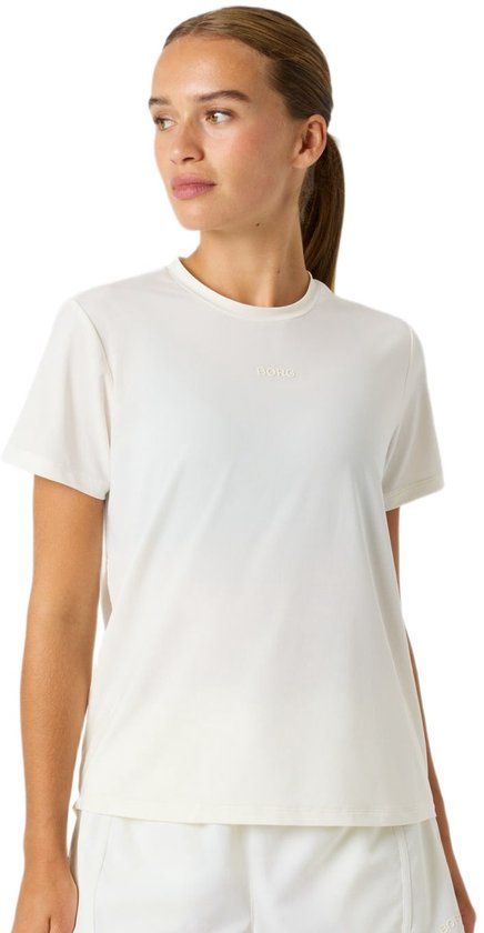 Björn Borg Sports Tee Dames Tofu Gebroken Wit Maat M