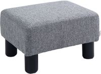 HOMCOM - Voetenbank - Linnen (100% polyester) - 40x30x24cm - Grijs