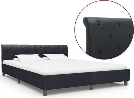 vidaXL Bedframe kunstleer zwart 180x200 cm