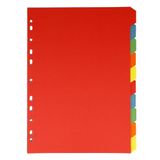 Westcott E-733312 00 Tabbladen voor A4-ordner, 10 gekleurde tabbladen in 5 kleuren, als ordner, robuust, 160 g/m², met europerforatie