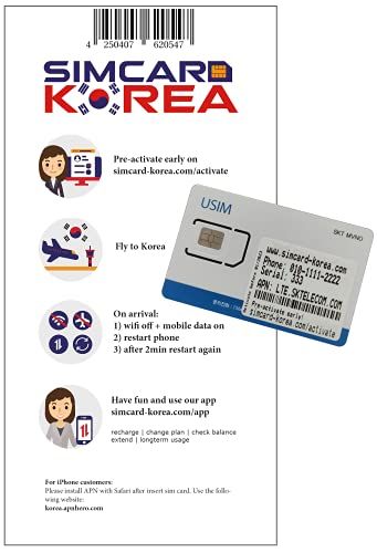 SIMCARD-KOREA LTE simkaart Korea - High Speed surfen en telefoneren