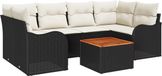 vidaXL Tuinbank Set Zwart Poly Rattan 4 Zitplaatsen